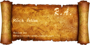 Röck Ádám névjegykártya